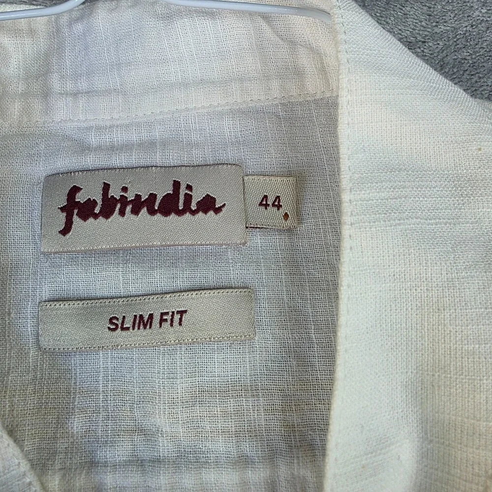 Fabindia Men's Cotton Size 44 Striped Long Sleeve Button Traditional India - Picture 3 of 6